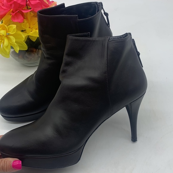 Stuart Weitzman Brown Calf Leather Platform Heeled Ankle Bootie Women's Size 10 - Picture 11 of 11